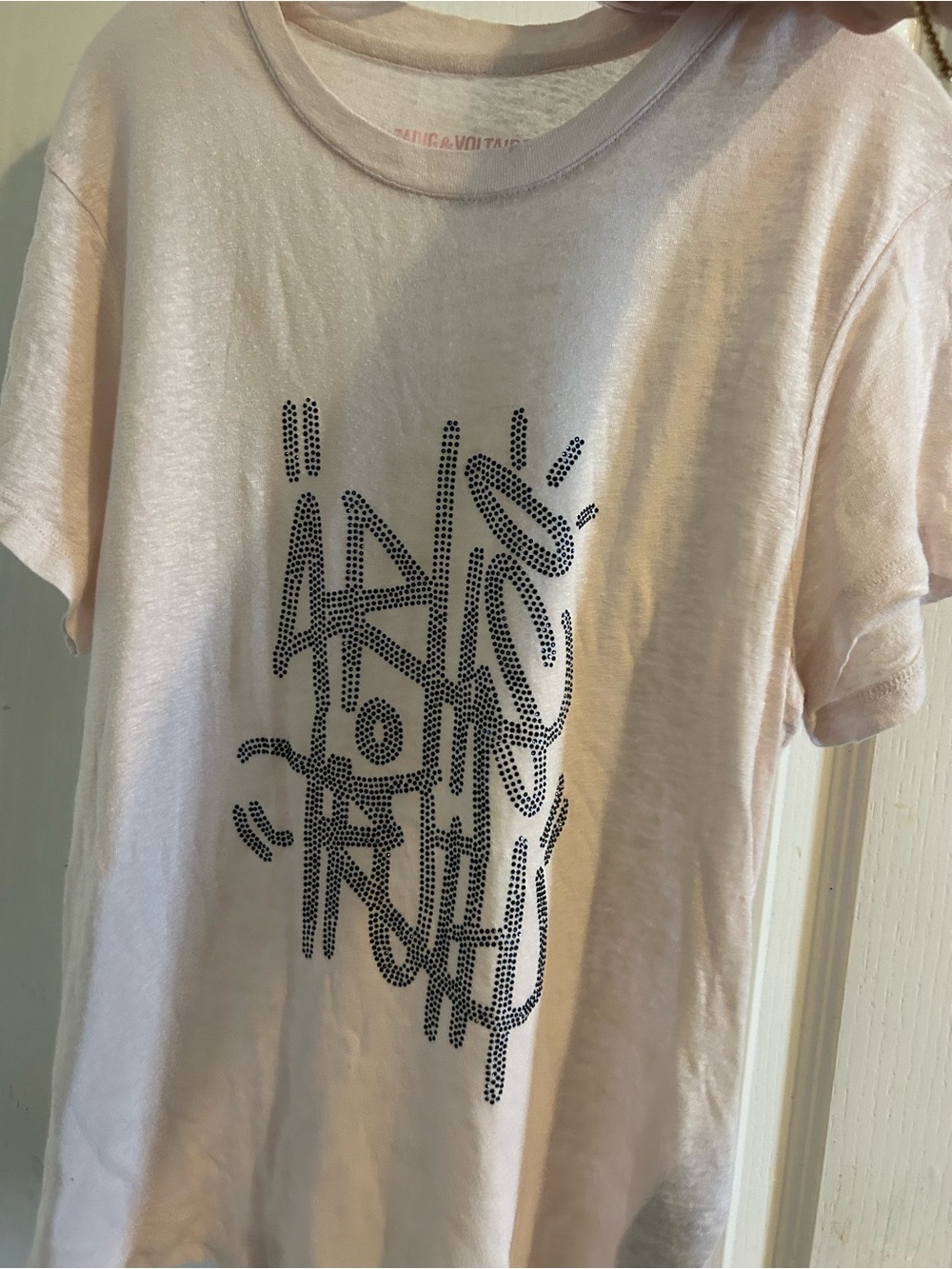 Zadig & Voltaire Light Pink Tee with Subtle Logo
